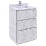 Fresca Formosa 24" Rustic White Modern Floor Standing Bathroom Vanity | FCB3124RWH-FS-CWH-U