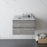 Fresca Formosa 30" Ash Modern Wall Hung Bathroom Vanity | FCB3130ASH-CWH-U