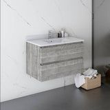 Fresca Formosa 30" Ash Modern Wall Hung Bathroom Vanity | FCB3130ASH-CWH-U