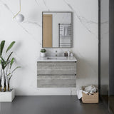 Fresca Formosa 30" Ash Modern Wall Hung Bathroom Vanity | FCB3130ASH-CWH-U