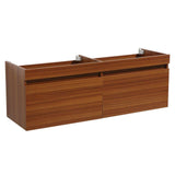 Fresca Largo Teak Modern Double Sink Bathroom Cabinet