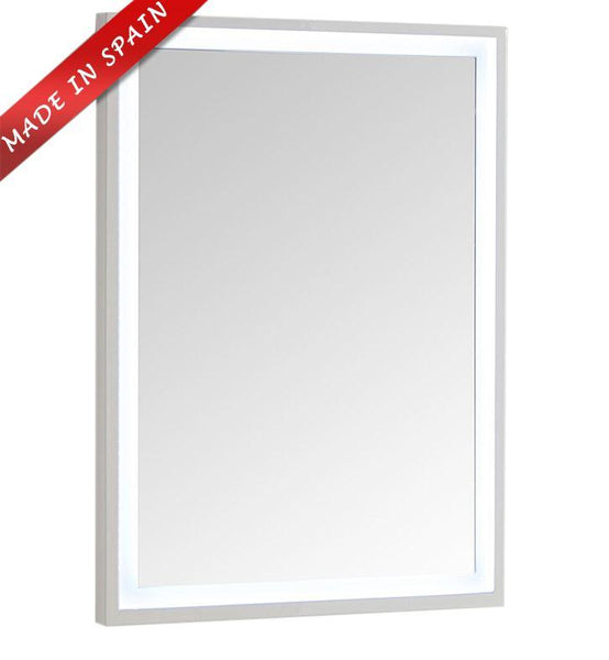 Fresca Platinum Due 24" Glossy White Bathroom LED Mirror