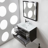 Fresca Platinum Wave 32" Glossy Black Modern Bathroom Vanity