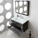 Fresca Platinum Wave 40" Glossy Black Modern Bathroom Vanity