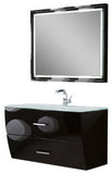 Fresca Platinum Wave 40" Glossy Black Modern Bathroom Vanity