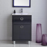 Fresca Platinum Due 24" Glossy Cobalt Bathroom Vanity