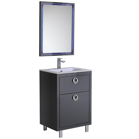 Fresca Platinum Due 24" Glossy Cobalt Bathroom Vanity