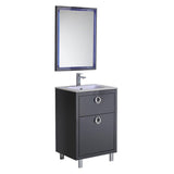 Fresca Platinum Due 24" Glossy Cobalt Bathroom Vanity