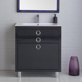 Fresca Platinum Due 32" Glossy Cobalt Bathroom Vanity