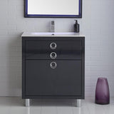 Fresca Platinum Due 36" Glossy Cobalt Bathroom Vanity