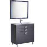 Fresca Platinum Due 36" Glossy Cobalt Bathroom Vanity