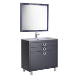 Fresca Platinum Due 36" Glossy Cobalt Bathroom Vanity