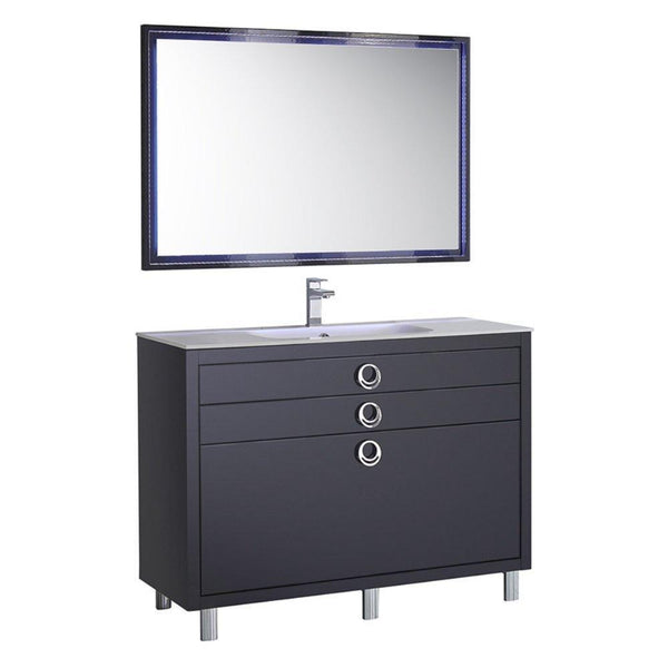 Fresca Platinum Due 48" Glossy Cobalt Bathroom Vanity