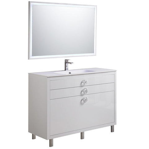 Fresca Platinum Due 48" Glossy White Bathroom Vanity