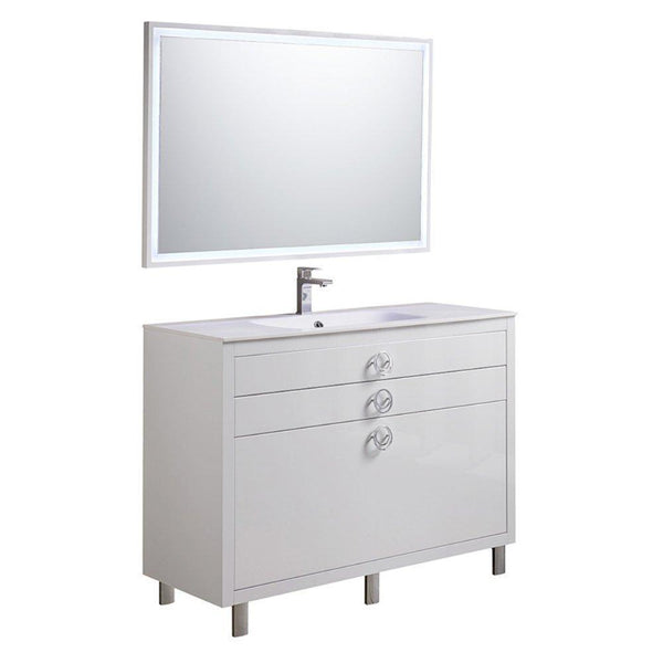 Fresca Platinum Due 48" Glossy White Bathroom Vanity