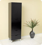 Fresca Espresso Bathroom Linen Side Cabinet w/ 4 Storage Areas