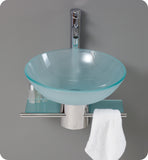 Fresca Cristallino 18" Modern Glass Bathroom Vanity w/ Frosted Vessel Sink