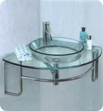 Fresca Ordinato 24" Corner Mount Modern Glass Bathroom Vanity