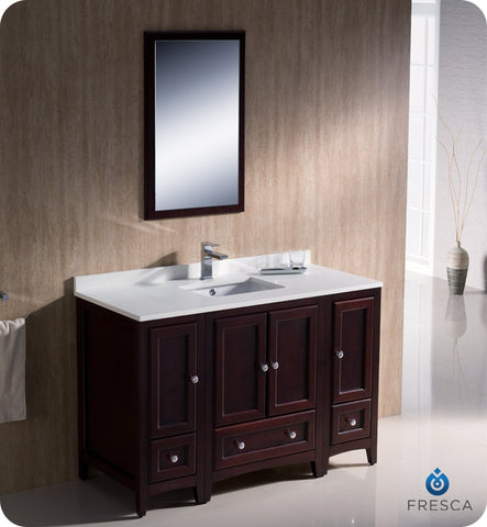 Fresca Oxford 48" Mahogany Traditional Bathroom Vanity