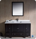 Fresca Oxford 54" Espresso Traditional Bathroom Vanity