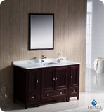 Fresca Oxford 54" Mahogany Traditional Bathroom Vanity