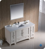 Fresca Oxford 60" Antique White Traditional Bathroom Vanity