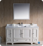 Fresca Oxford 60" Antique White Traditional Bathroom Vanity