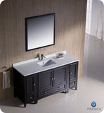 Fresca Oxford 60" Espresso Traditional Bathroom Vanity