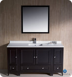 Fresca Oxford 60" Espresso Traditional Bathroom Vanity