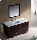 Fresca Oxford 60" Mahogany Traditional Bathroom Vanity