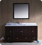 Fresca Oxford 60" Mahogany Traditional Bathroom Vanity