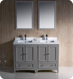 Fresca Oxford 48" Gray Traditional Double Sink Bathroom Vanity