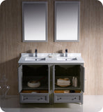 Fresca Oxford 48" Gray Traditional Double Sink Bathroom Vanity