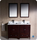 Fresca Oxford 48" Mahogany Traditional Double Sink Bathroom Vanity