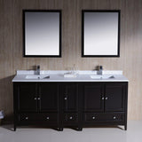 Fresca Oxford 72" Double Sink Vanity