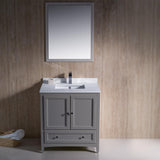 Fresca Oxford 30" Gray Traditional Bathroom Vanity