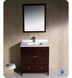 Fresca Oxford 30" Mahogany Traditional Bathroom Vanity