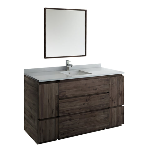 Fresca Formosa 60" Floor Standing Single Sink Modern Bathroom Vanity w/ Mirror | FVN31-123612ACA-FC