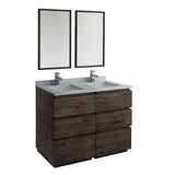 Fresca Formosa 48" Floor Standing Double Sink Modern Bathroom Vanity w/ Mirrors | FVN31-2424ACA-FC