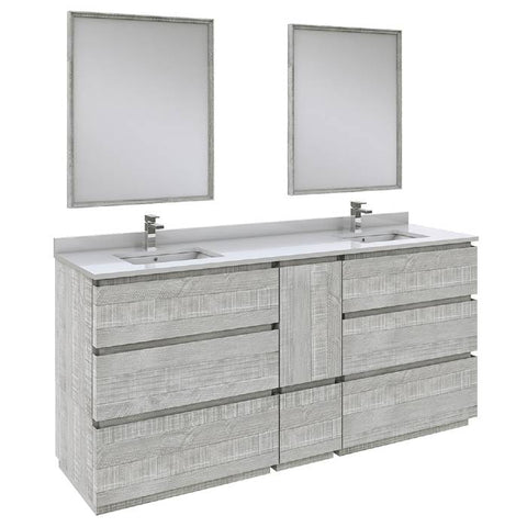 Fresca Formosa 72" Ash Double Sink Vanity Set | FVN31-301230ASH-FC