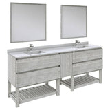 Fresca Formosa 84" Modern Ash Double Sink Vanity Set w/ Open Bottom | FVN31-361236ASH-FS