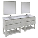 Fresca Formosa 84" Modern Ash Double Sink Vanity Set w/ Open Bottom | FVN31-361236ASH-FS