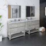 Fresca Formosa 84" Modern Ash Double Sink Vanity Set w/ Open Bottom | FVN31-361236ASH-FS