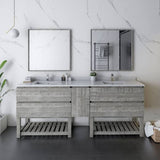 Fresca Formosa 84" Modern Ash Double Sink Vanity Set w/ Open Bottom | FVN31-361236ASH-FS