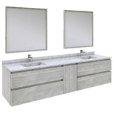 Fresca Formosa 84" Modern Ash Wall Hung Double Sink Vanity Set | FVN31-361236ASH