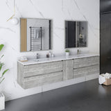 Fresca Formosa 84" Modern Ash Wall Hung Double Sink Vanity Set | FVN31-361236ASH