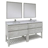 Fresca Formosa 72" Modern Ash Double Sink Vanity Set w/ Open Bottom | FVN31-3636ASH-FS