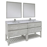 Fresca Formosa 72" Modern Ash Double Sink Vanity Set w/ Open Bottom | FVN31-3636ASH-FS