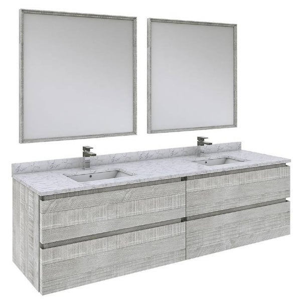 Fresca Formosa 72" Modern Ash Wall Hung Double Sink Vanity Set | FVN31-3636ASH