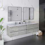 Fresca Formosa 72" Modern Ash Wall Hung Double Sink Vanity Set | FVN31-3636ASH